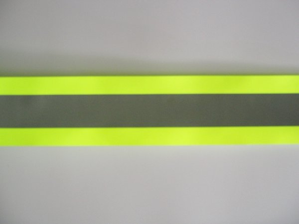 10 Meter Reflexband gelb / silber aufnähen 50mm